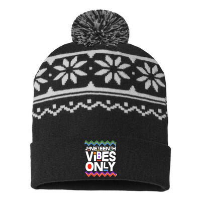 Juneteenth Vibes Only June 19 1865 USA-Made Snowflake Beanie