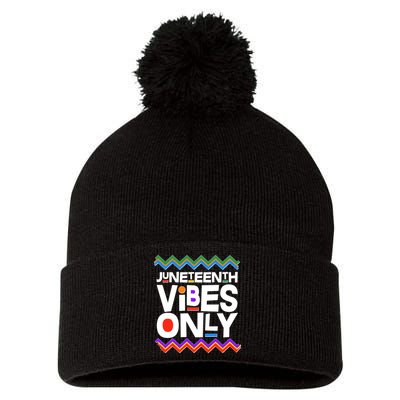 Juneteenth Vibes Only June 19 1865 Pom Pom 12in Knit Beanie