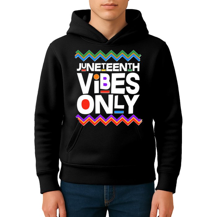Juneteenth Vibes Only June 19 1865 Kids Hoodie