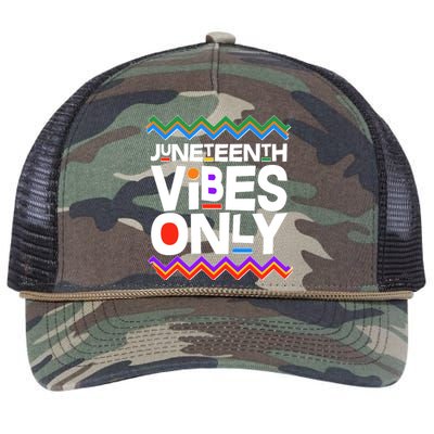 Juneteenth Vibes Only June 19 1865 Retro Rope Trucker Hat Cap