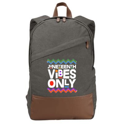 Juneteenth Vibes Only June 19 1865 Cotton Canvas Backpack