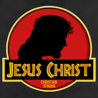 Jurassic Jesus Christ Christian Faith 7 Panel Mesh Trucker Snapback Hat
