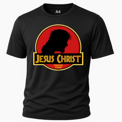 Jurassic Jesus Christ Christian Faith Cooling Performance Crew T-Shirt