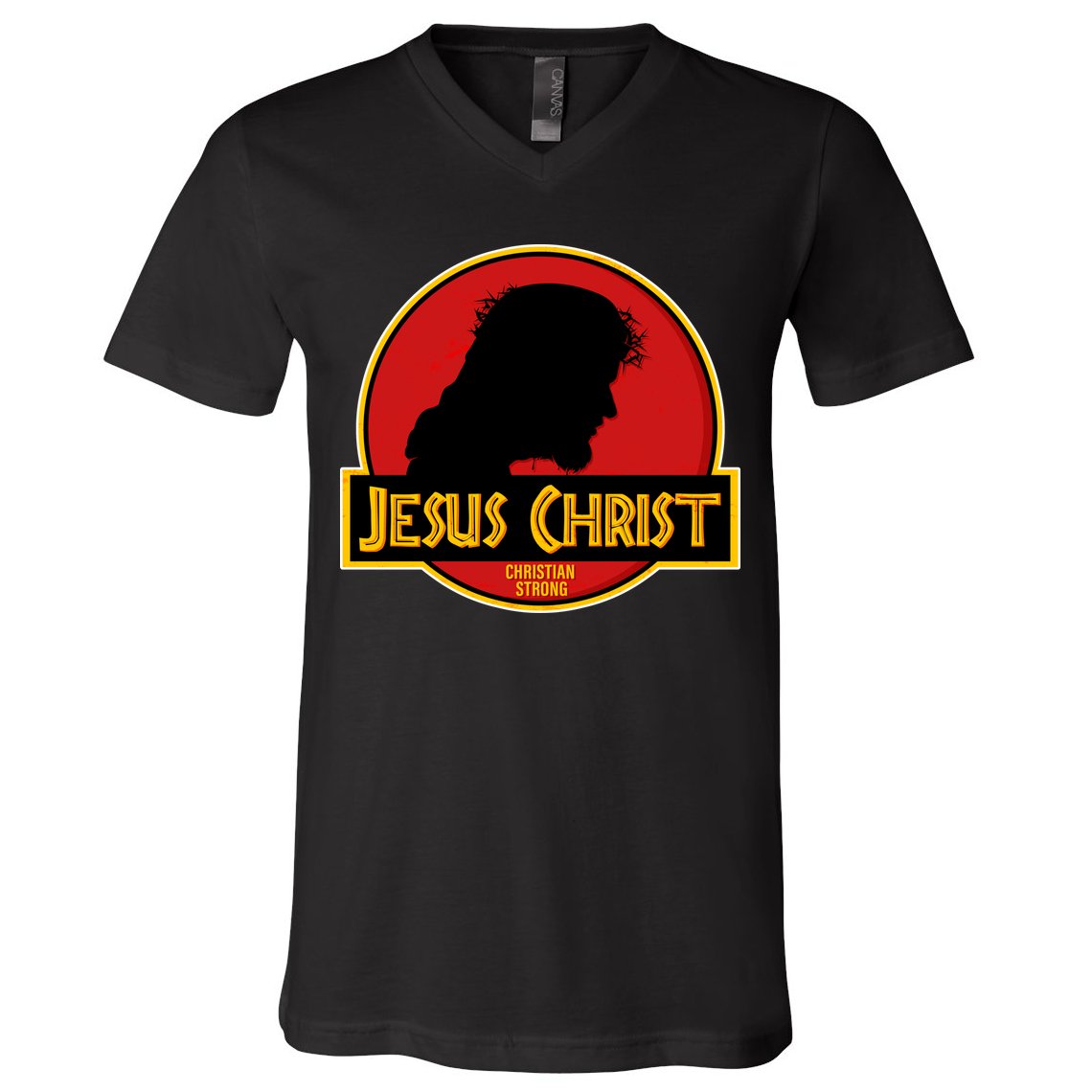 Jurassic Jesus Christ Christian Faith V-Neck T-Shirt