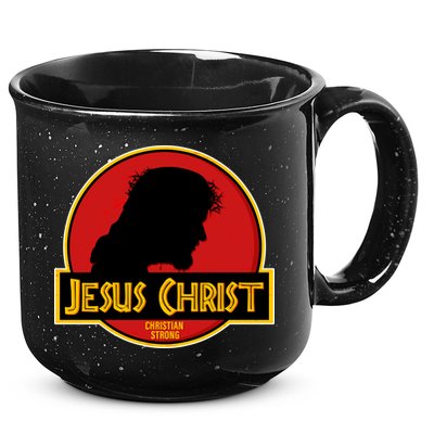 Jurassic Jesus Christ Christian Faith 15oz Campfire Ceramic Mug