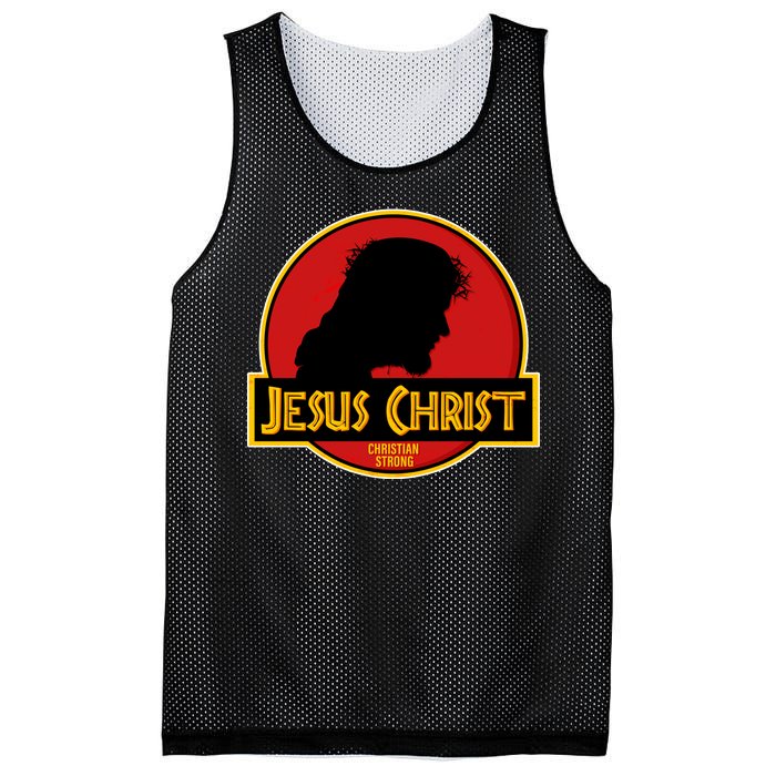 Jurassic Jesus Christ Christian Faith Mesh Reversible Basketball Jersey Tank