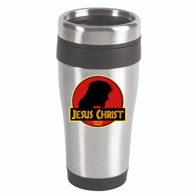 Jurassic Jesus Christ Christian Faith 16oz Travel Tumbler