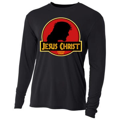 Jurassic Jesus Christ Christian Faith Cooling Performance Long Sleeve Crew