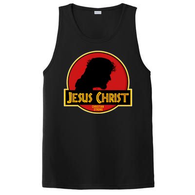 Jurassic Jesus Christ Christian Faith PosiCharge Competitor Tank