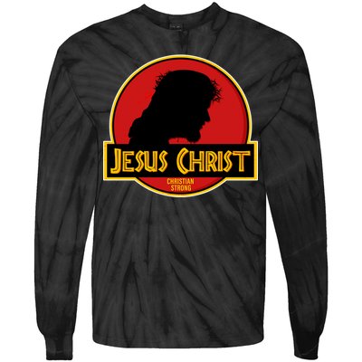 Jurassic Jesus Christ Christian Faith Tie-Dye Long Sleeve Shirt