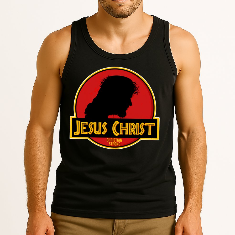 Jurassic Jesus Christ Christian Faith Tank Top
