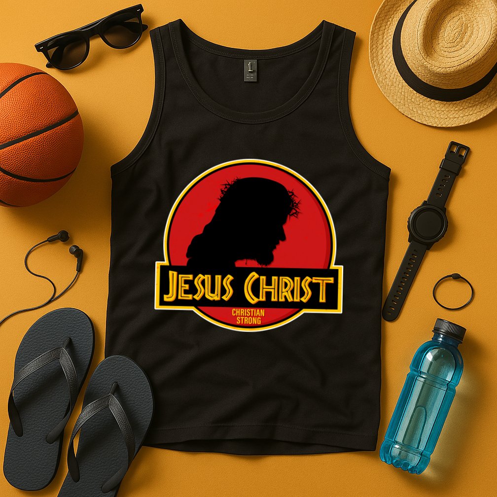 Jurassic Jesus Christ Christian Faith Tank Top
