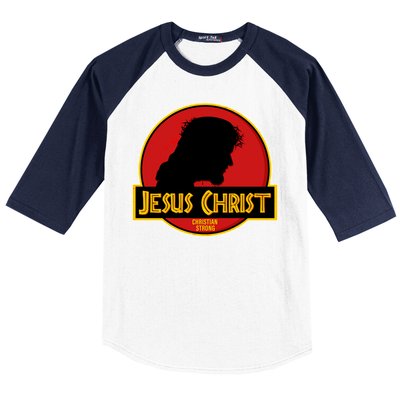 Jurassic Jesus Christ Christian Faith Baseball Sleeve Shirt