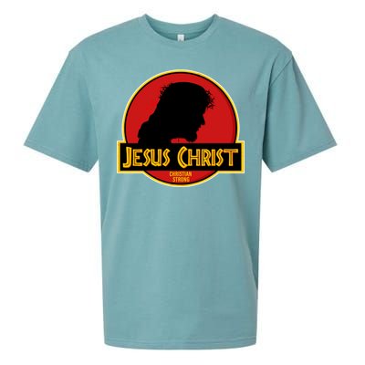 Jurassic Jesus Christ Christian Faith Sueded Cloud Jersey T-Shirt