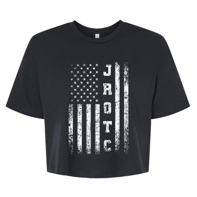 Jrotc United States Junior Rotc American Flag Cool Bella+Canvas Jersey Crop Tee