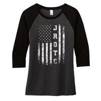 Jrotc United States Junior Rotc American Flag Cool Women's Tri-Blend 3/4-Sleeve Raglan Shirt