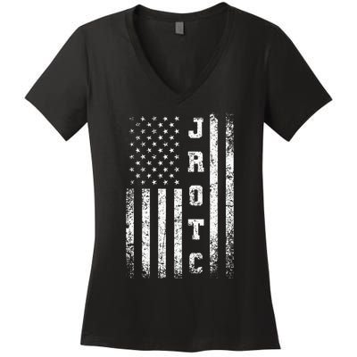 Jrotc United States Junior Rotc American Flag Cool Women's V-Neck T-Shirt