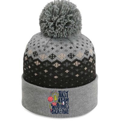 Just A Boy Who Loves Basketball Skeleton The Baniff Cuffed Pom Beanie