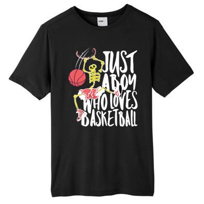 Just A Boy Who Loves Basketball Skeleton Tall Fusion ChromaSoft Performance T-Shirt