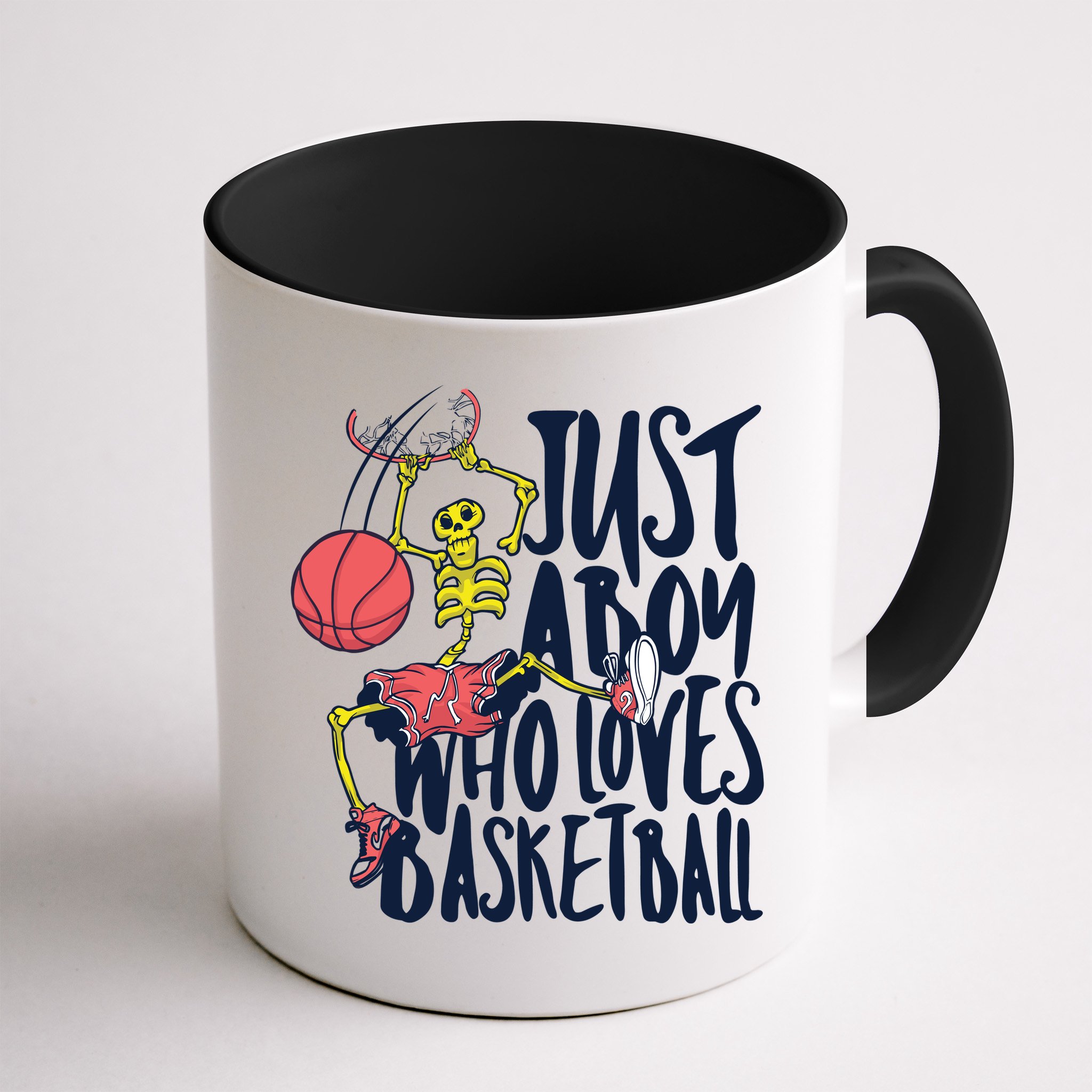Just A Boy Who Loves Basketball Skeleton Mug