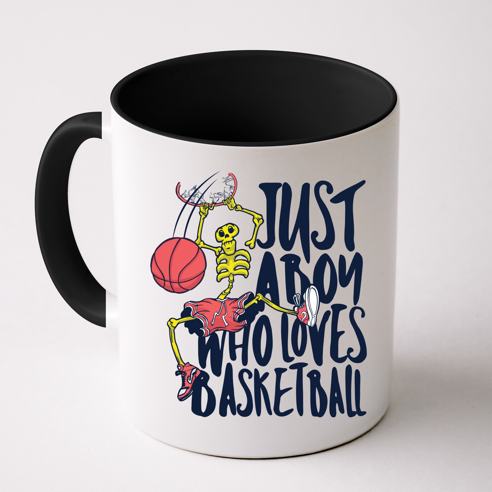 Just A Boy Who Loves Basketball Skeleton Mug