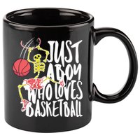 Just A Boy Who Loves Basketball Skeleton 11oz C Handle Ceramic Mug
