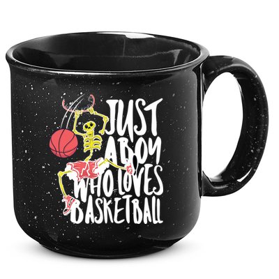 Just A Boy Who Loves Basketball Skeleton 15oz Campfire Ceramic Mug