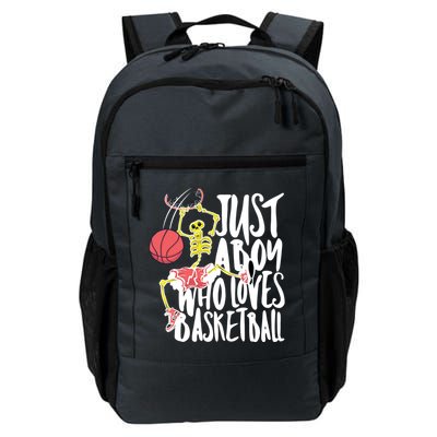 Just A Boy Who Loves Basketball Skeleton Daily Commute Backpack