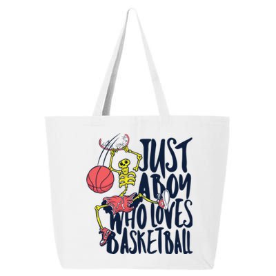 Just A Boy Who Loves Basketball Skeleton 25L Jumbo Tote