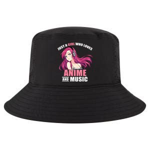 Just A Girl Who Like Anime And Music Funny Anime Cool Comfort Performance Bucket Hat