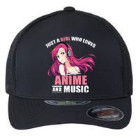 Just A Girl Who Like Anime And Music Funny Anime Flexfit Unipanel Trucker Cap