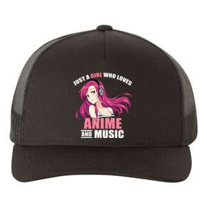 Just A Girl Who Like Anime And Music Funny Anime Yupoong Adult 5-Panel Trucker Hat