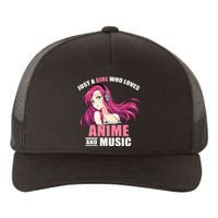 Just A Girl Who Like Anime And Music Funny Anime Yupoong Adult 5-Panel Trucker Hat