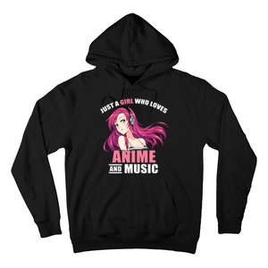 Just A Girl Who Like Anime And Music Funny Anime Hoodie