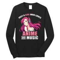 Just A Girl Who Like Anime And Music Funny Anime Long Sleeve Shirt