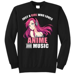 Just A Girl Who Like Anime And Music Funny Anime Sweatshirt