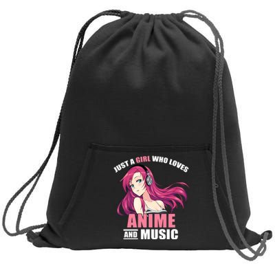 Just A Girl Who Like Anime And Music Funny Anime Sweatshirt Cinch Pack Bag