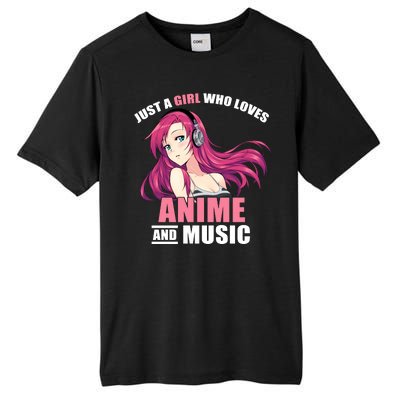 Just A Girl Who Like Anime And Music Funny Anime Tall Fusion ChromaSoft Performance T-Shirt