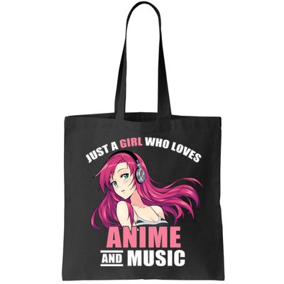 Just A Girl Who Like Anime And Music Funny Anime Bag