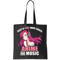 Just A Girl Who Like Anime And Music Funny Anime Tote Bag