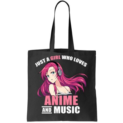 Just A Girl Who Like Anime And Music Funny Anime Tote Bag