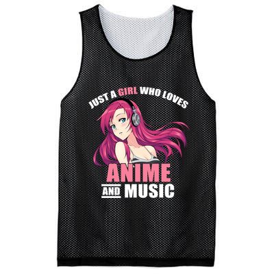 Just A Girl Who Like Anime And Music Funny Anime Mesh Reversible Basketball Jersey Tank