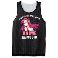 Just A Girl Who Like Anime And Music Funny Anime Mesh Reversible Basketball Jersey Tank