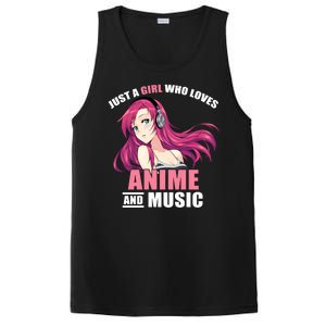 Just A Girl Who Like Anime And Music Funny Anime PosiCharge Competitor Tank