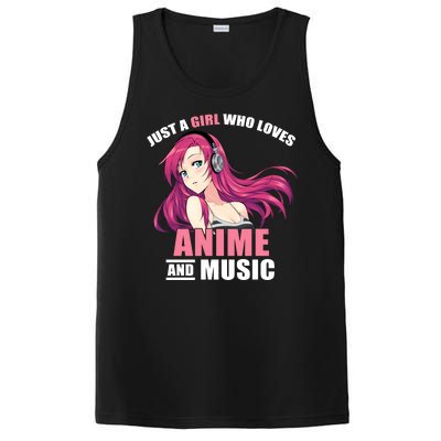 Just A Girl Who Like Anime And Music Funny Anime PosiCharge Competitor Tank