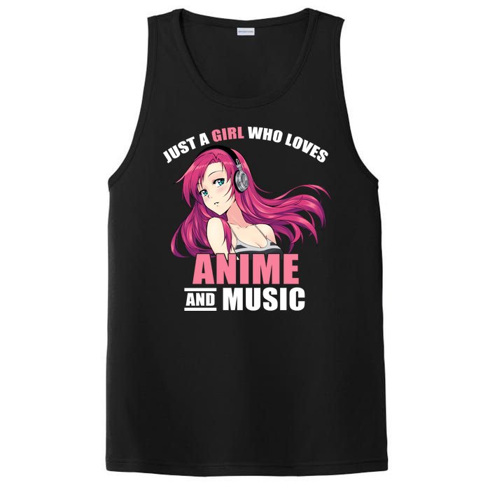 Just A Girl Who Like Anime And Music Funny Anime PosiCharge Competitor Tank