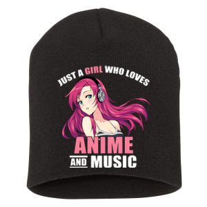 Just A Girl Who Like Anime And Music Funny Anime Short Acrylic Beanie