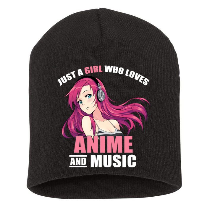 Just A Girl Who Like Anime And Music Funny Anime Short Acrylic Beanie