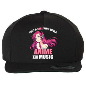 Just A Girl Who Like Anime And Music Funny Anime Wool Snapback Cap