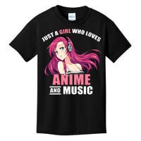 Just A Girl Who Like Anime And Music Funny Anime Kids T-Shirt